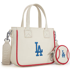 MLB-LA103   MLB  Los Angeles Dodgers Team Tote/Crossbody with Baseball Coin Pouch