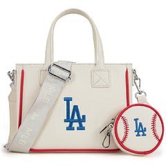 MLB-LA103   MLB  Los Angeles Dodgers Team Tote/Crossbody with Baseball Coin Pouch