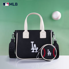 MLB-LA103   MLB  Los Angeles Dodgers Team Tote/Crossbody with Baseball Coin Pouch