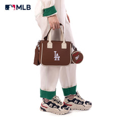 MLB-LA103   MLB  Los Angeles Dodgers Team Tote/Crossbody with Baseball Coin Pouch