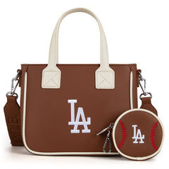 MLB-LA103   MLB  Los Angeles Dodgers Team Tote/Crossbody with Baseball Coin Pouch