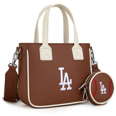 MLB-LA103   MLB  Los Angeles Dodgers Team Tote/Crossbody with Baseball Coin Pouch