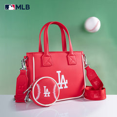 MLB-LA103   MLB  Los Angeles Dodgers Team Tote/Crossbody with Baseball Coin Pouch