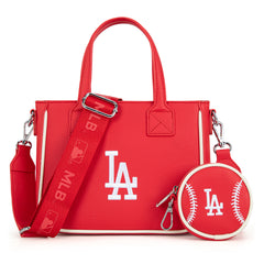 MLB-LA103   MLB  Los Angeles Dodgers Team Tote/Crossbody with Baseball Coin Pouch