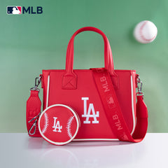 MLB-LA103   MLB  Los Angeles Dodgers Team Tote/Crossbody with Baseball Coin Pouch