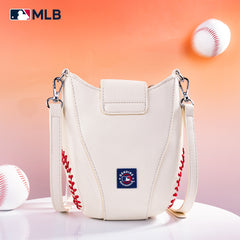 MLB-LA105   MLB Los Angeles Dodgers Team Baseball Stitch Crossbody - Beige