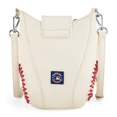 MLB-LA105   MLB Los Angeles Dodgers Team Baseball Stitch Crossbody - Beige