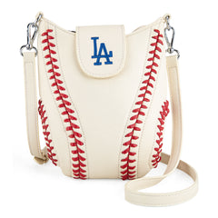 MLB-LA105   MLB Los Angeles Dodgers Team Baseball Stitch Crossbody - Beige