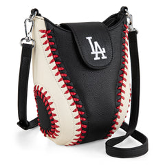 MLB-LA105   MLB Los Angeles Dodgers Team Baseball Stitch Crossbody - Black