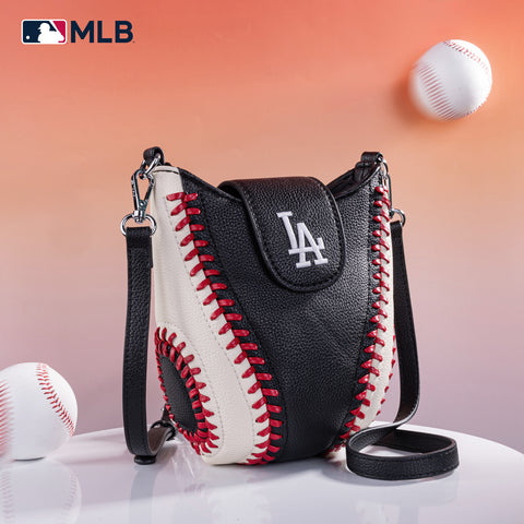 MLB-LA105   MLB Los Angeles Dodgers Team Baseball Stitch Crossbody - Black