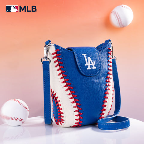 MLB-LA105   MLB Los Angeles Dodgers Team Baseball Stitch Crossbody -Blue