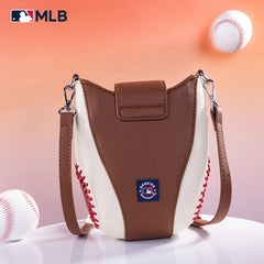 MLB-LA105   MLB Los Angeles Dodgers Team Baseball Stitch Crossbody - Brown