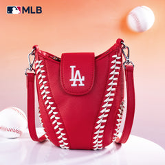 MLB-LA105   MLB Los Angeles Dodgers Team Baseball Stitch Crossbody -Red