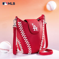 MLB-LA105   MLB Los Angeles Dodgers Team Baseball Stitch Crossbody -Red