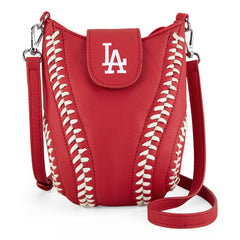 MLB-LA105   MLB Los Angeles Dodgers Team Baseball Stitch Crossbody -Red