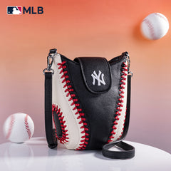 MLB-NY105   MLB New York Yankees Team  Baseball Stitch Crossbody -Black