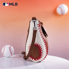 MLB-NY105   MLB New York Yankees Team  Baseball Stitch Crossbody -Brown