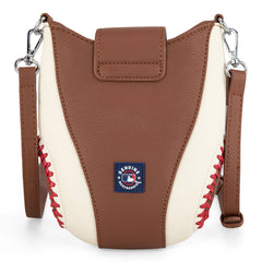 MLB-NY105   MLB New York Yankees Team  Baseball Stitch Crossbody -Brown