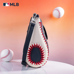 MLB-NY105   MLB New York Yankees Team  Baseball Stitch Crossbody - Navy