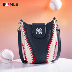 MLB-NY105   MLB New York Yankees Team  Baseball Stitch Crossbody - Navy