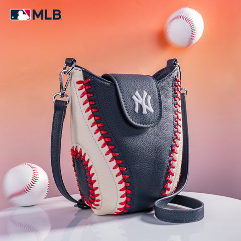 MLB-NY105   MLB New York Yankees Team  Baseball Stitch Crossbody - Navy