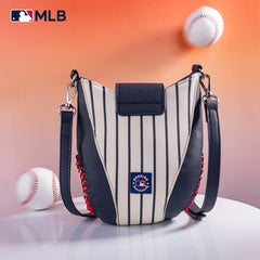 MLB-NY105   MLB New York Yankees Team  Baseball Stitch Crossbody - Stripe