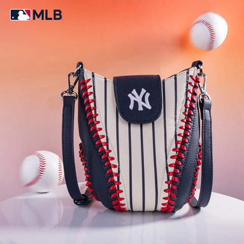 MLB-NY105   MLB New York Yankees Team  Baseball Stitch Crossbody - Stripe