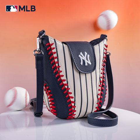 MLB-NY105   MLB New York Yankees Team  Baseball Stitch Crossbody - Stripe