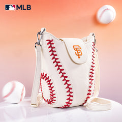 MLB-SF105  MLB San Francisco Giants Team Baseball Stitch Crossbody - Beige