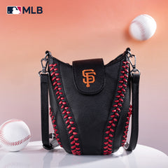 MLB-SF105  MLB San Francisco Giants Team Baseball Stitch Crossbody - Black