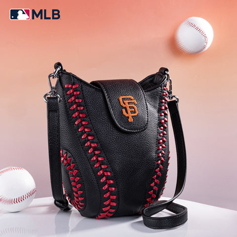 MLB-SF105  MLB San Francisco Giants Team Baseball Stitch Crossbody - Black