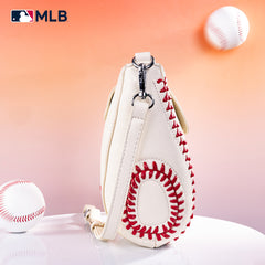 MLB-SX105  MLB Chicago White Sox Team Baseball Stitch Crossbody - Beige