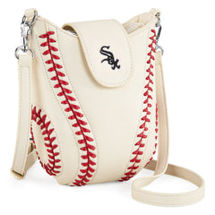 MLB-SX105  MLB Chicago White Sox Team Baseball Stitch Crossbody - Beige