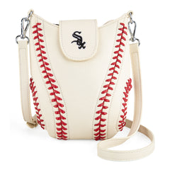 MLB-SX105  MLB Chicago White Sox Team Baseball Stitch Crossbody - Beige