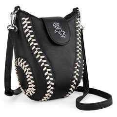 MLB-SX105  MLB Chicago White Sox Team Baseball Stitch Crossbody - Black