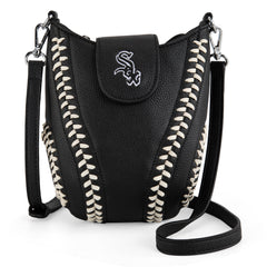 MLB-SX105  MLB Chicago White Sox Team Baseball Stitch Crossbody - Black