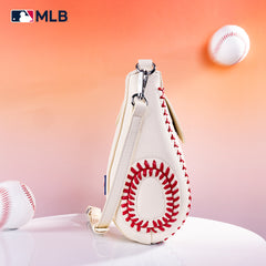 MLB-TX105  MLB Texas Rangers Team Baseball Stitch Crossbody - Beige