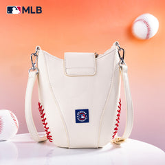 MLB-TX105  MLB Texas Rangers Team Baseball Stitch Crossbody - Beige