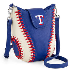 MLB-TX105  MLB Texas Rangers Team Baseball Stitch Crossbody - Blue