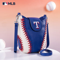 MLB-TX105  MLB Texas Rangers Team Baseball Stitch Crossbody - Blue