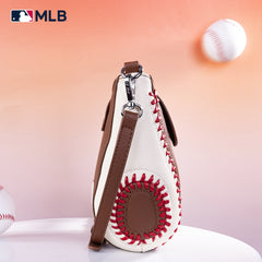 MLB-TX105  MLB Texas Rangers Team Baseball Stitch Crossbody -  Brown