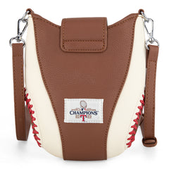 MLB-TX105  MLB Texas Rangers Team Baseball Stitch Crossbody -  Brown