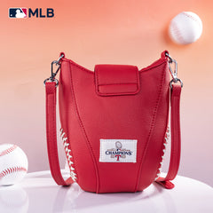 MLB-TX105  MLB Texas Rangers Team Baseball Stitch Crossbody -Red