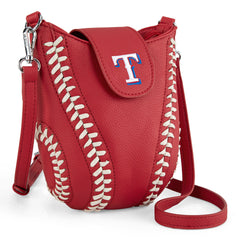 MLB-TX105  MLB Texas Rangers Team Baseball Stitch Crossbody -Red