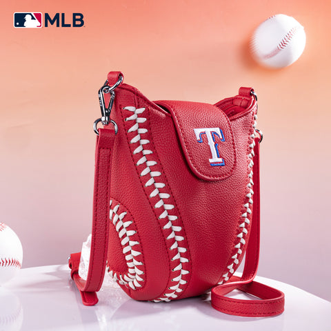 MLB-TX105  MLB Texas Rangers Team Baseball Stitch Crossbody -Red