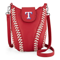 MLB-TX105  MLB Texas Rangers Team Baseball Stitch Crossbody -Red