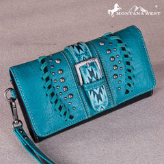 MW1134-W018 Montana West Aztec Buckle Collection Wallet