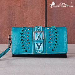 MW1134-W018 Montana West Aztec Buckle Collection Wallet