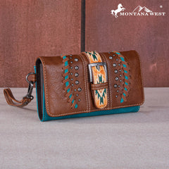 MW1134-W018 Montana West Aztec Buckle Collection Wallet