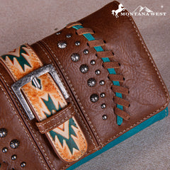 MW1134-W018 Montana West Aztec Buckle Collection Wallet